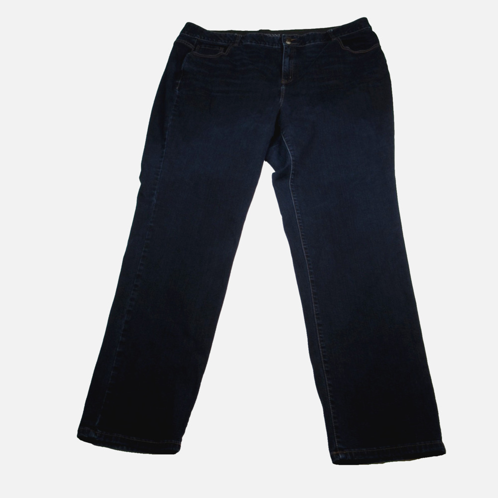 Lane Bryant Womens Jeans Size 28 Long Dark Wash Straight Tummy Control